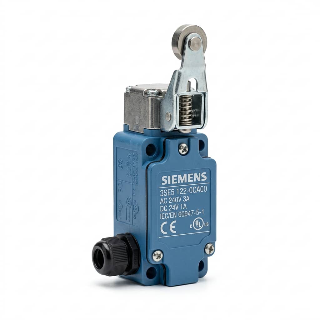 ليميت سويتش معدن مقاس 56 مم ذراع بكرة علوي (Roller Lever) 1NO + 2NC – (سيمنز) - 3SE5112-0CD02 - صورة 1